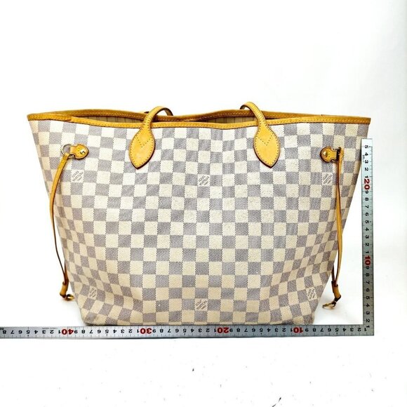 Louis Vuitton Neverfull Mm White Damier Azur Tote - Picture 2 of 9